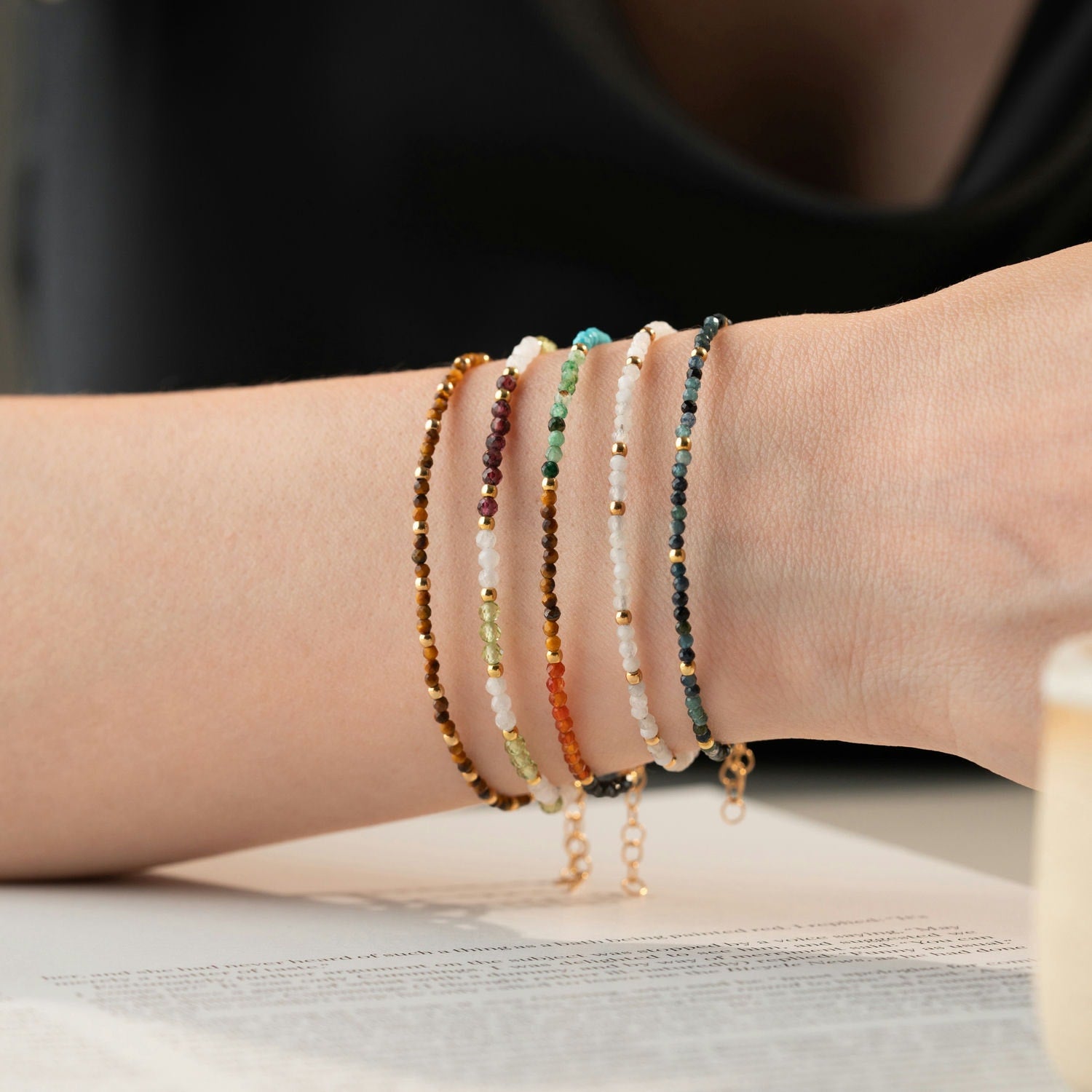 Skinny Moonstone Bracelet