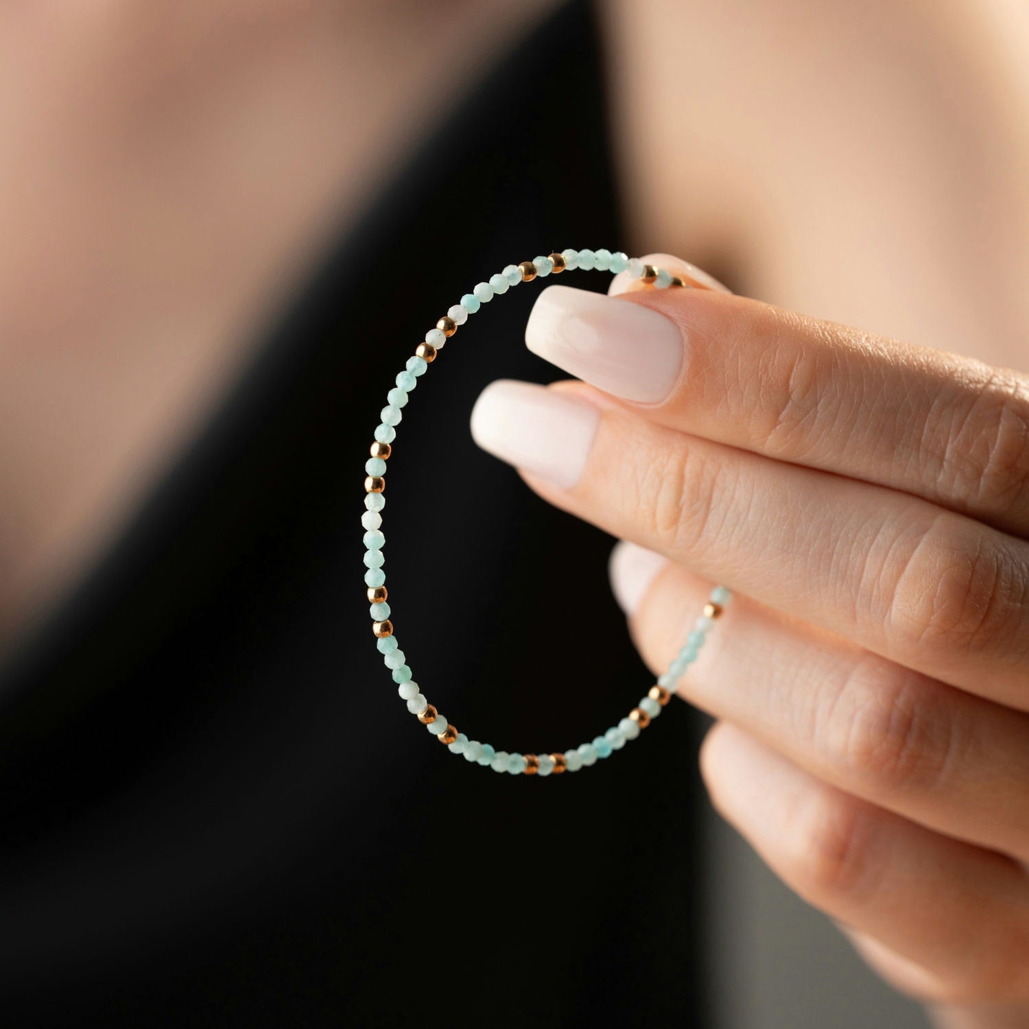 Skinny Aquamarine Bracelet