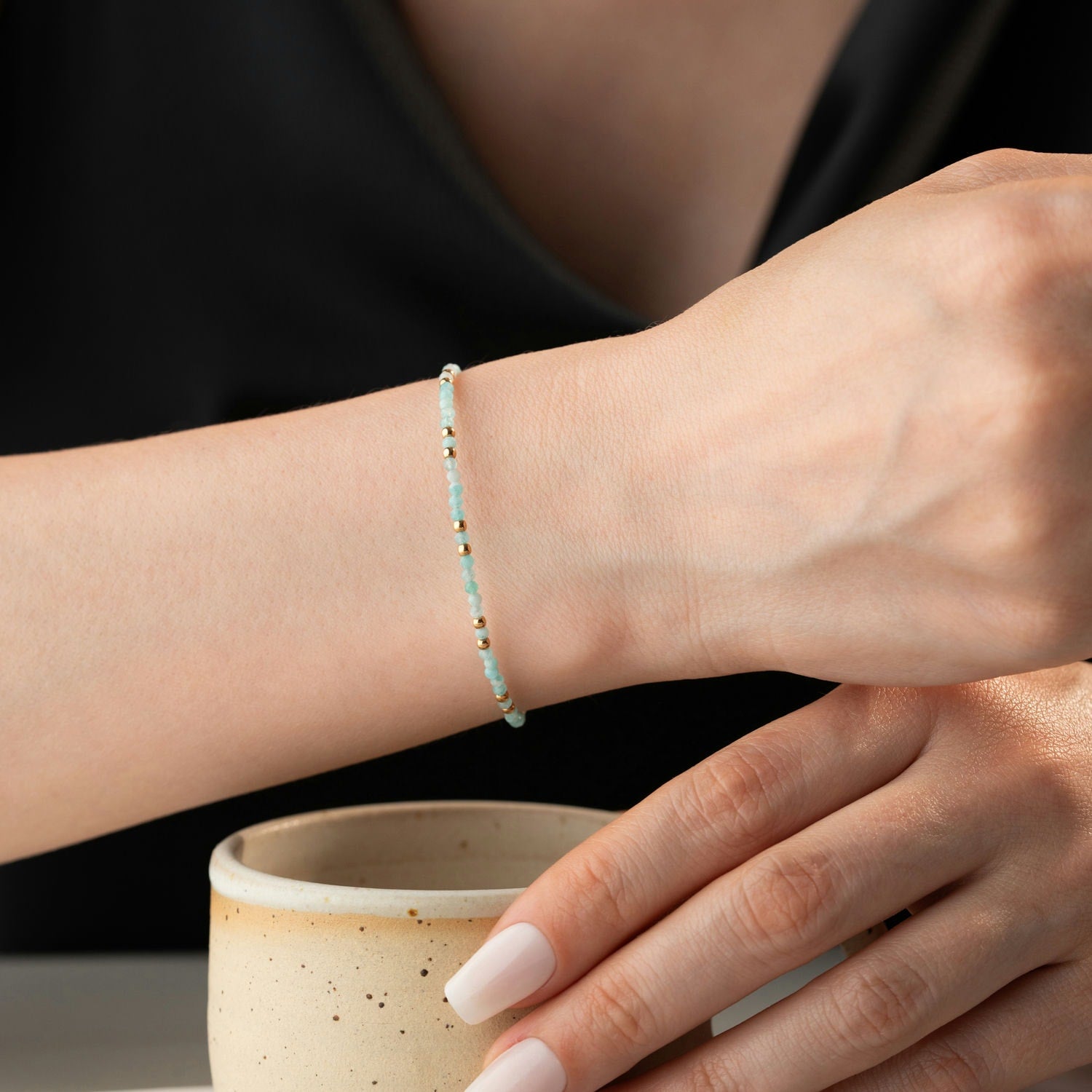 Skinny Aquamarine Bracelet