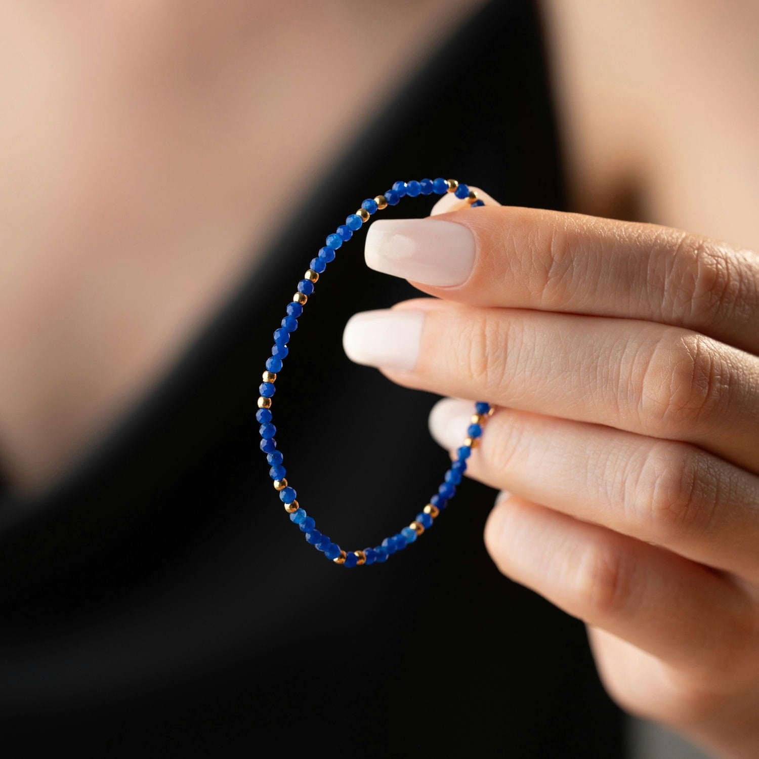Skinny Blue Agate Bracelet