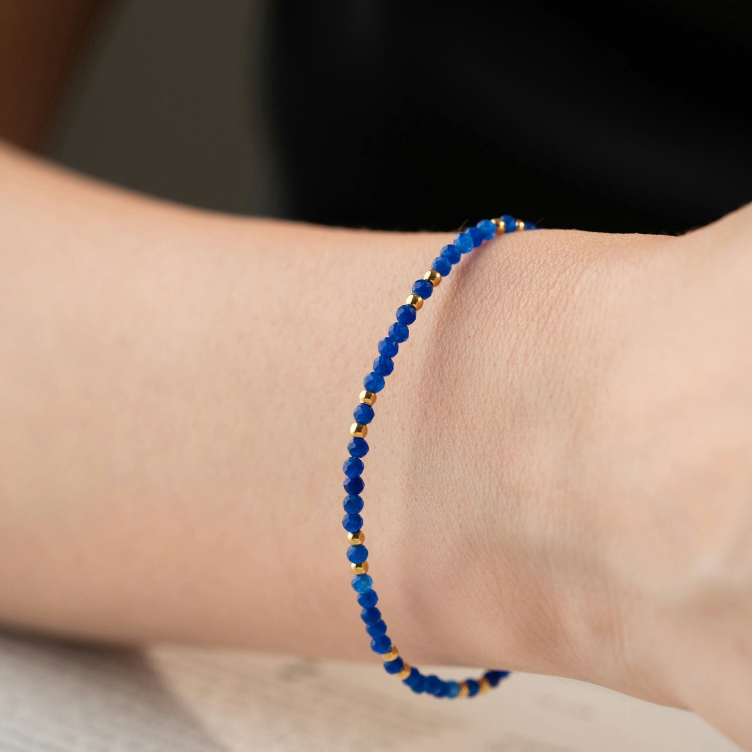 Skinny Blue Agate Bracelet