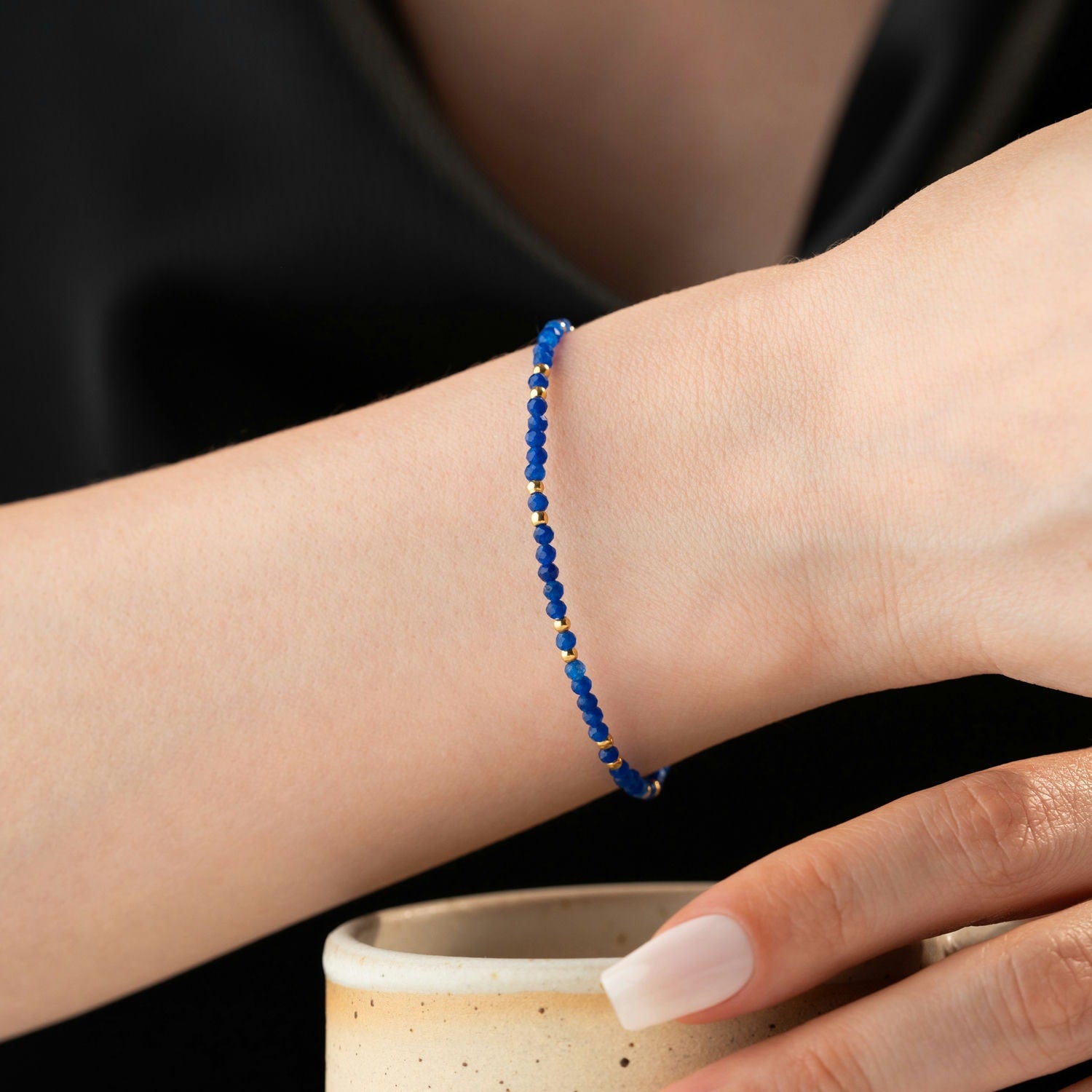 Skinny Blue Agate Bracelet