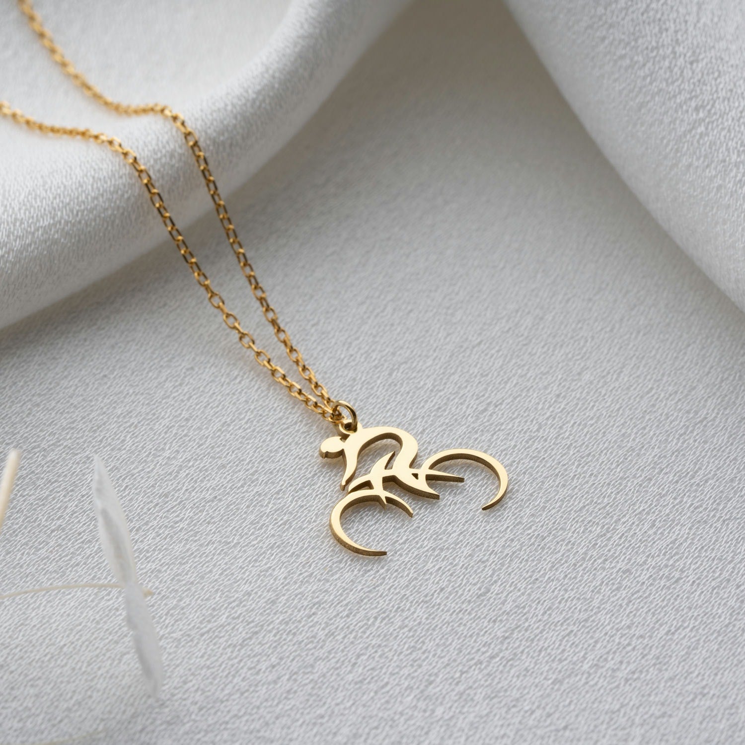 Cyclist & Bike Necklace