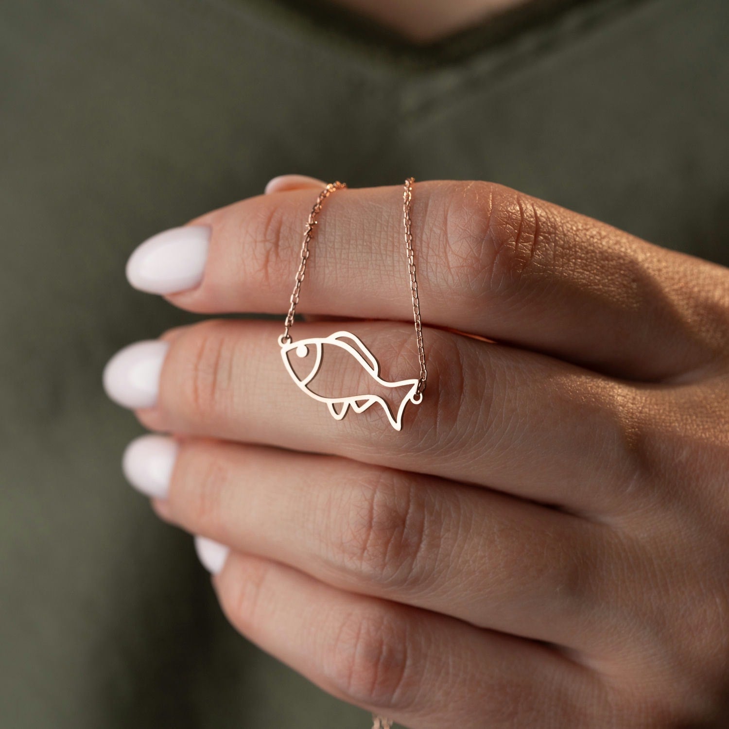 Minimalist Fish Necklace | Pisces & Ocean Charm