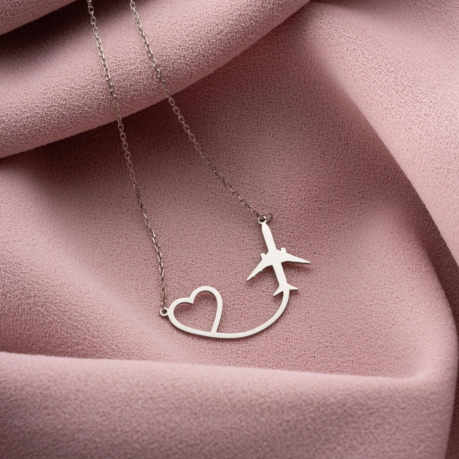 Airplane & Heart 'Wanderlust' Necklace