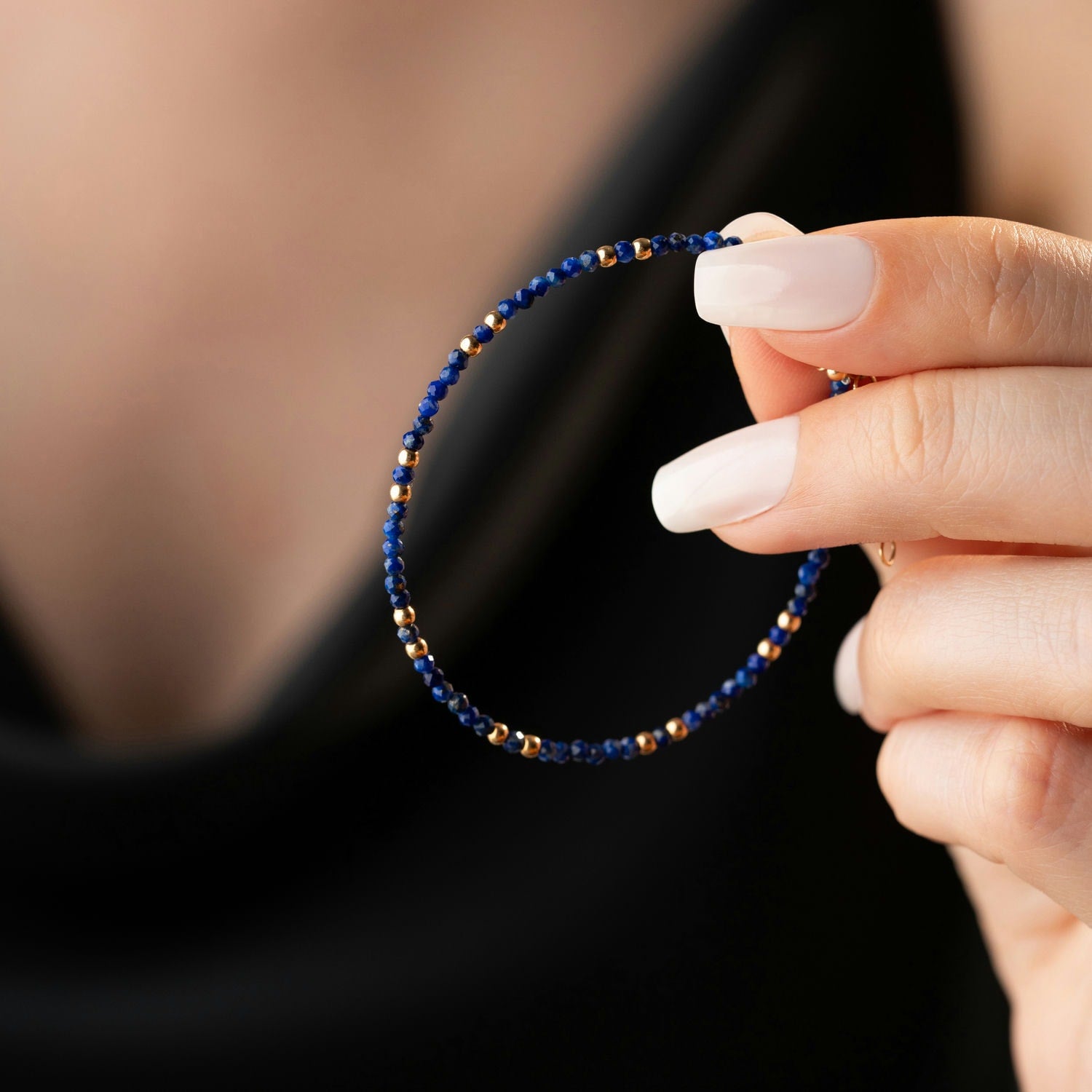 Skinny Lapis Lazuli Bracelet