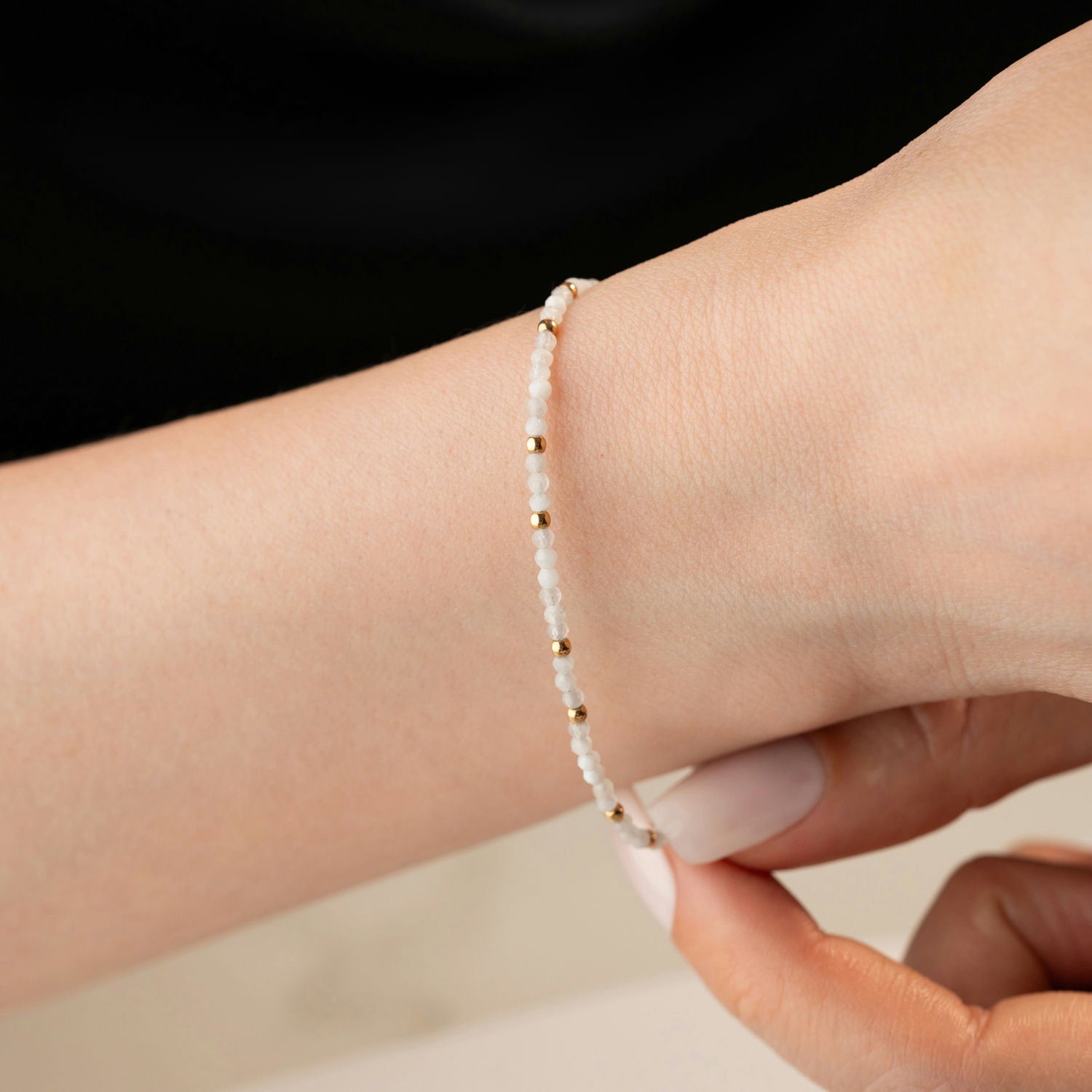 Skinny Moonstone Bracelet