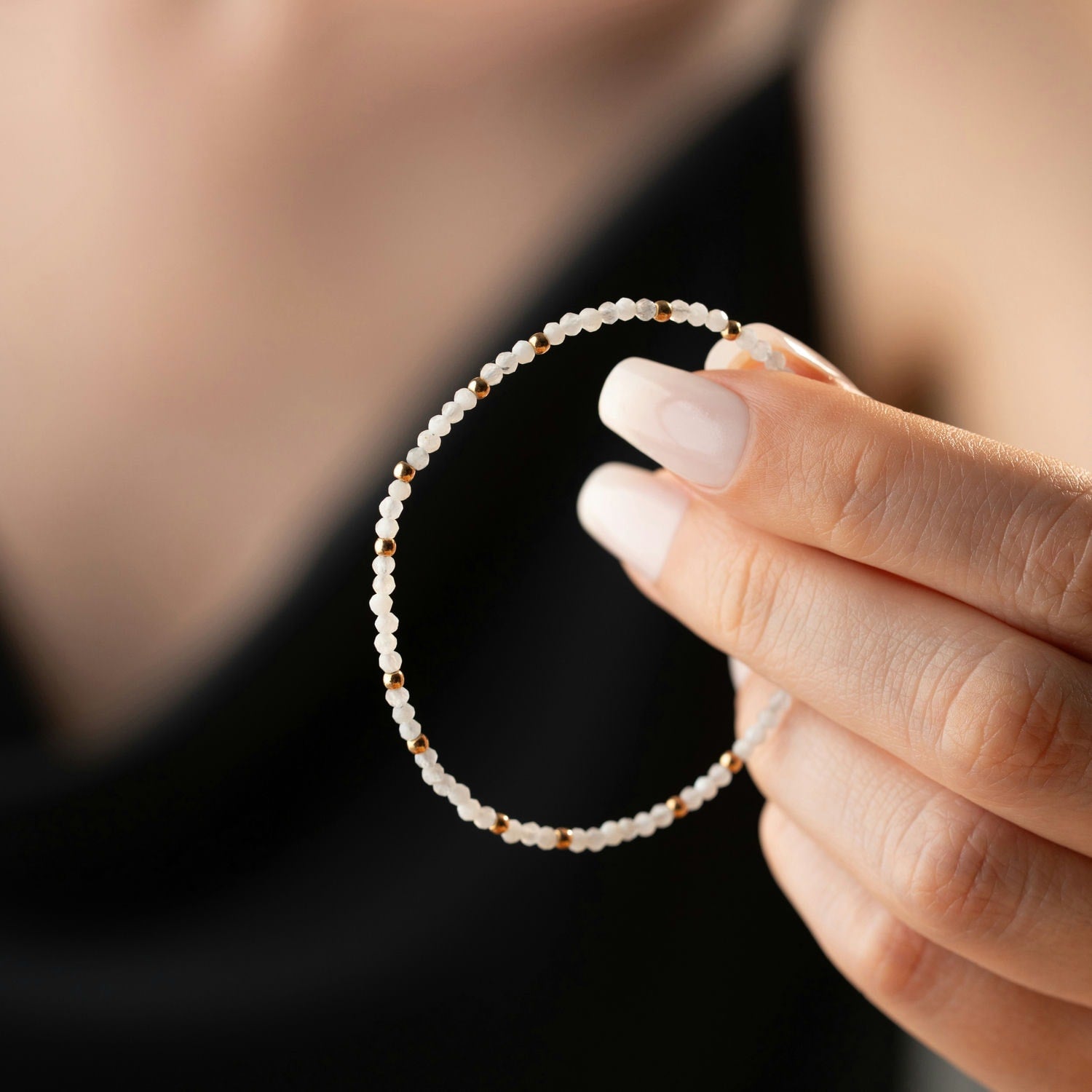 Skinny Moonstone Bracelet