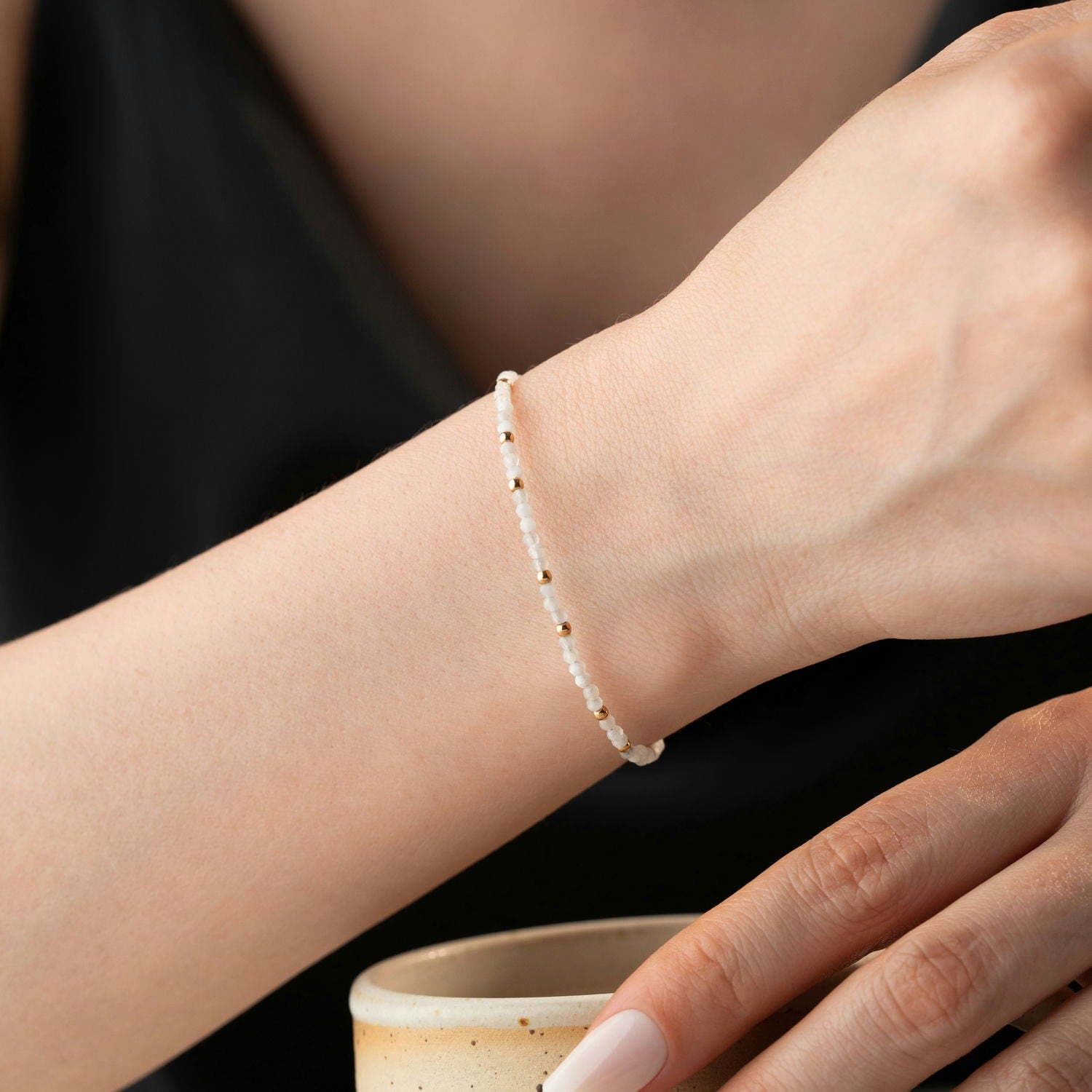 Skinny Moonstone Bracelet