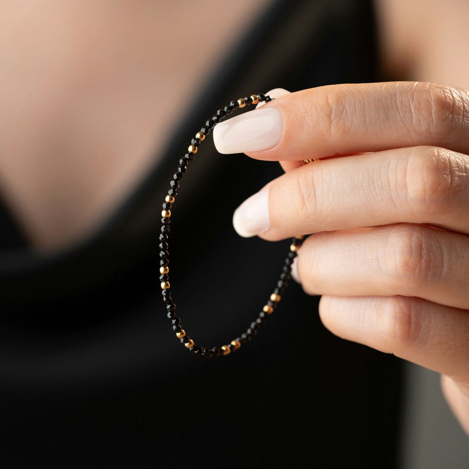 Skinny Obsidian Bracelet