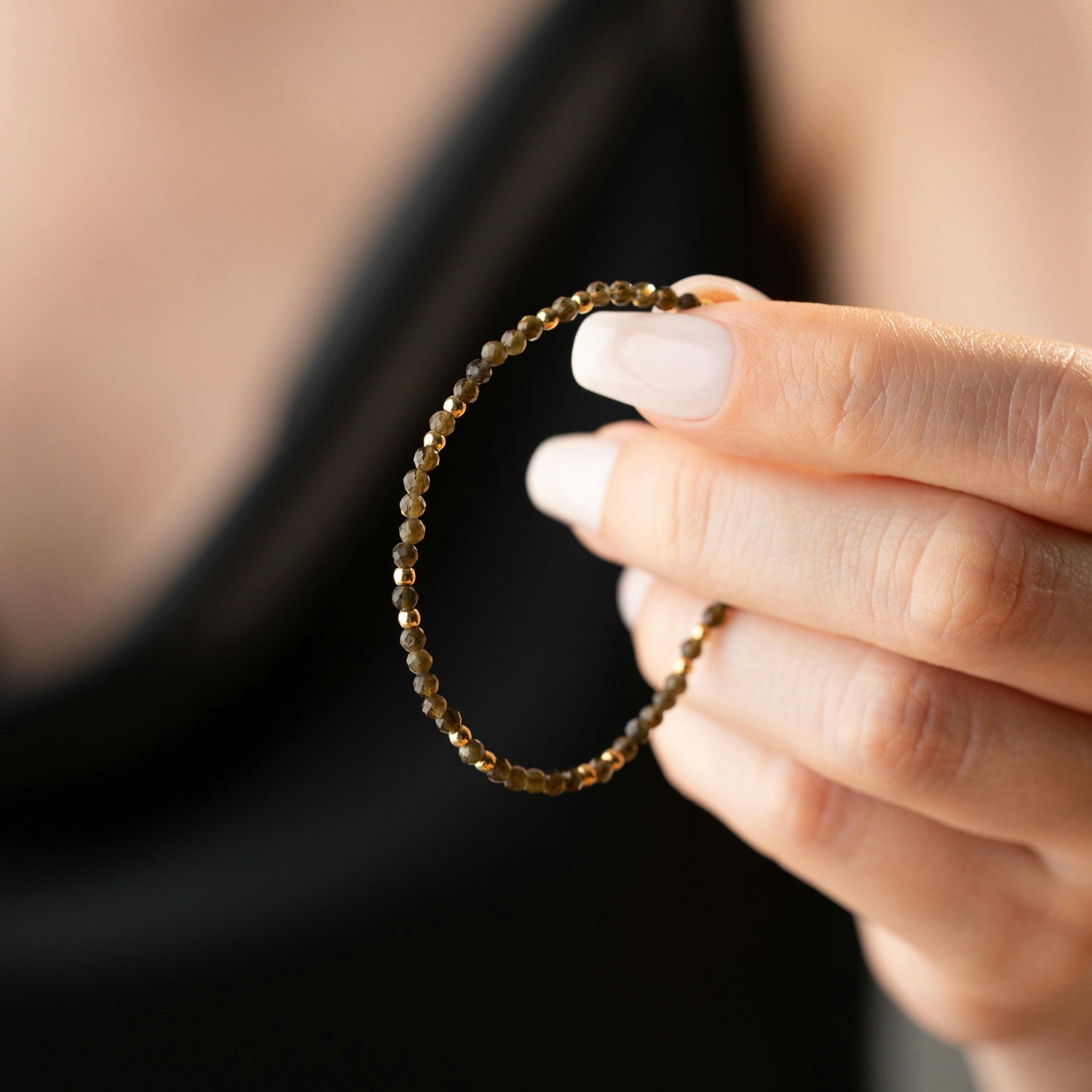 Skinny Smoky Quartz Bracelet