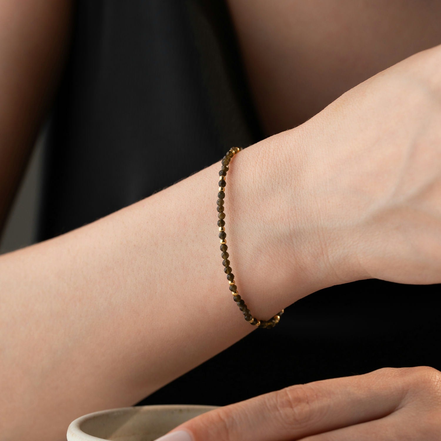 Skinny Smoky Quartz Bracelet