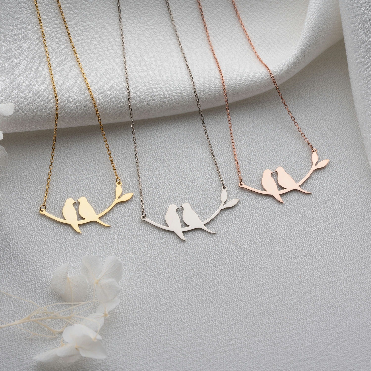 Two Birds on a Branch Necklace