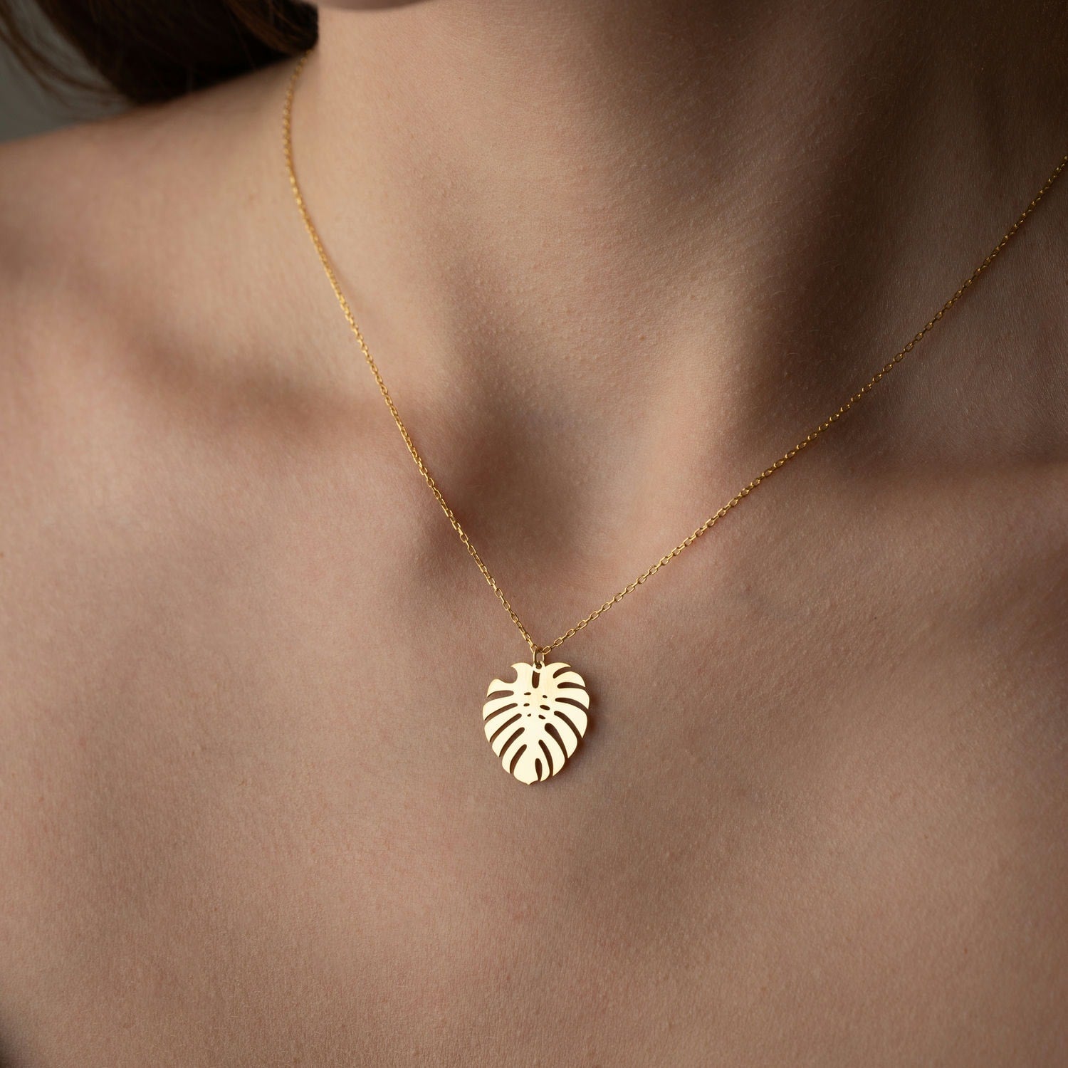 Urban Jungle Monstera Leaf Necklace