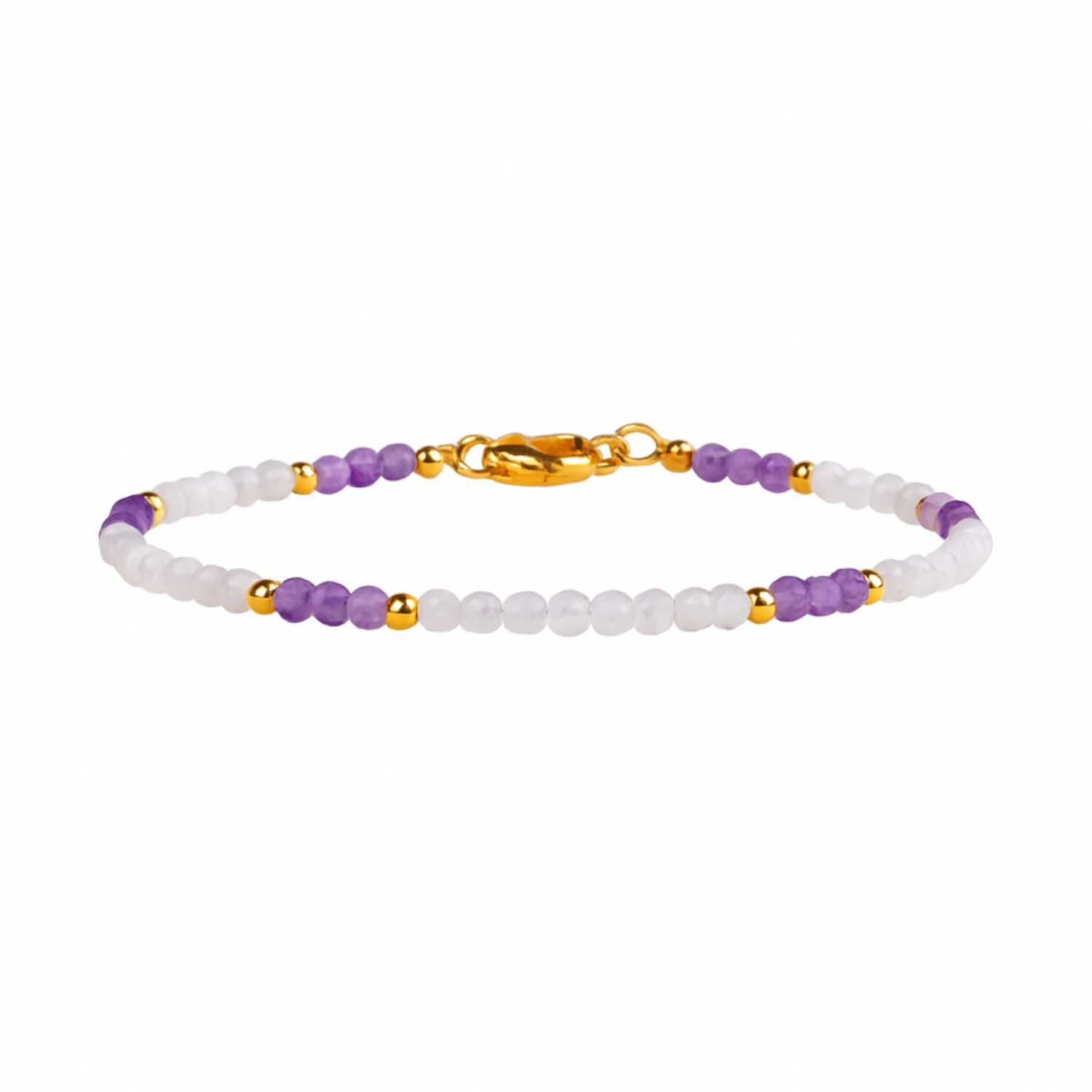 Skinny Amethyst And Moonstone Bracelet