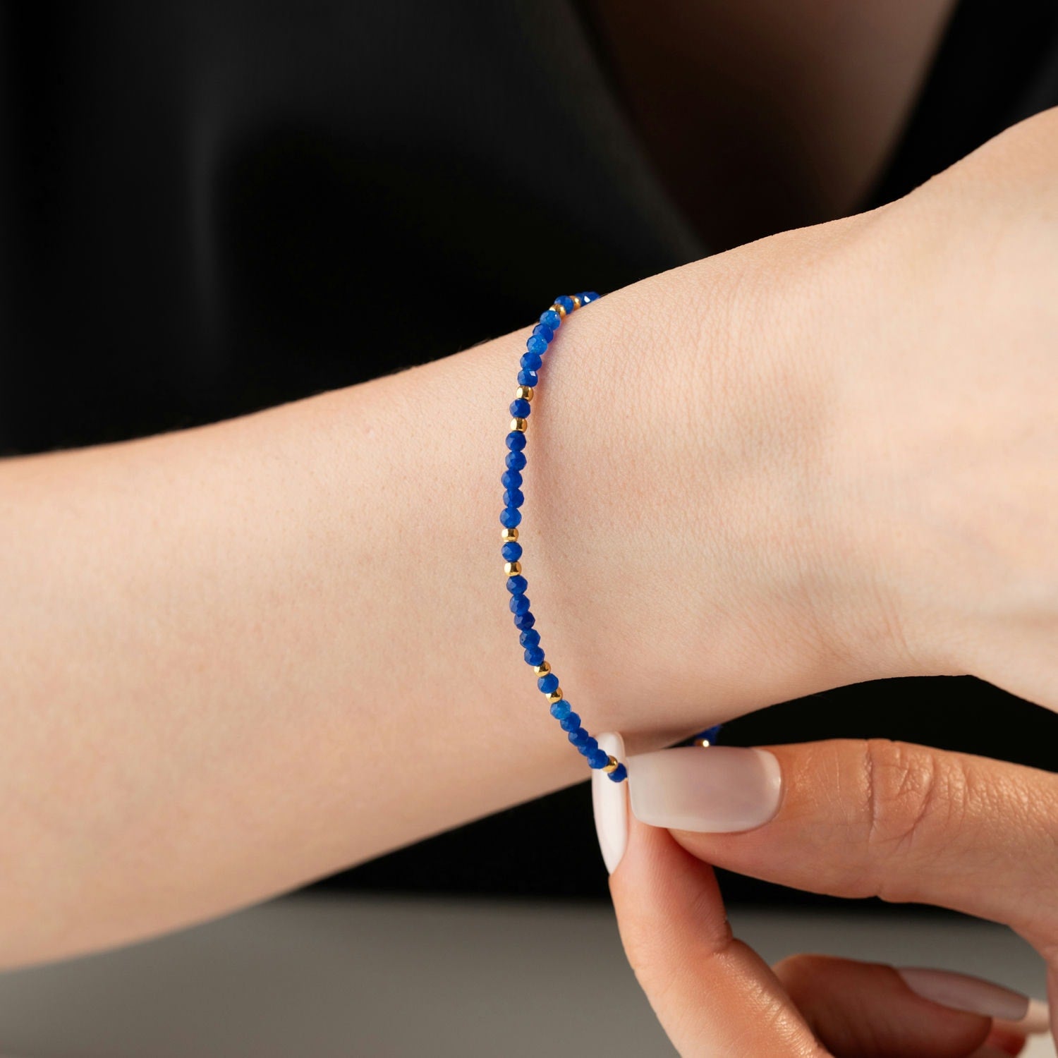 Skinny Blue Agate Bracelet