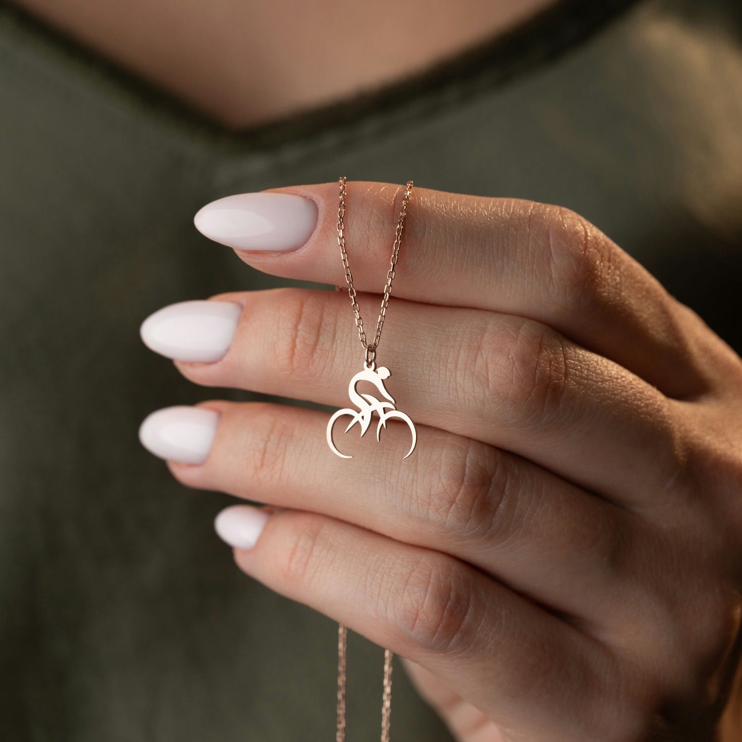 Cyclist & Bike Necklace