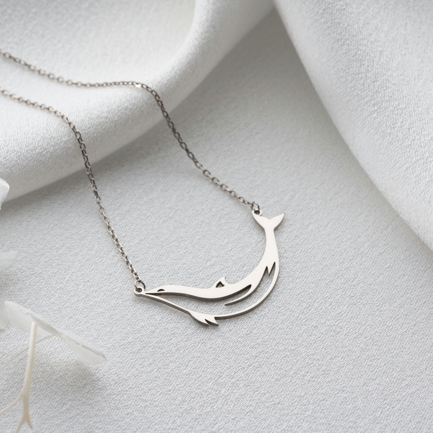 Ocean Bond Double Dolphin Necklace