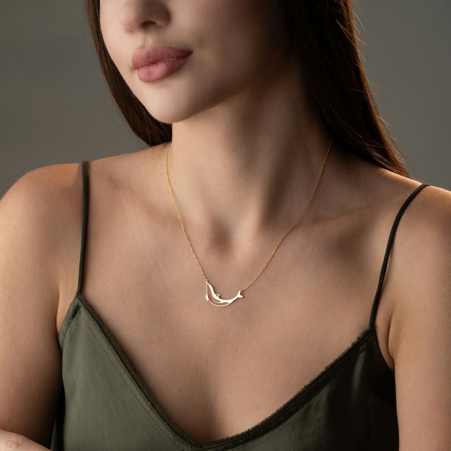 Ocean Bond Double Dolphin Necklace