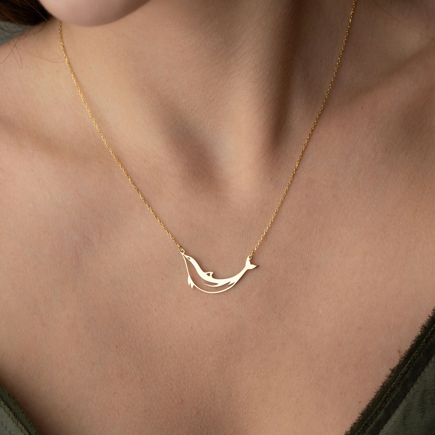 Ocean Bond Double Dolphin Necklace