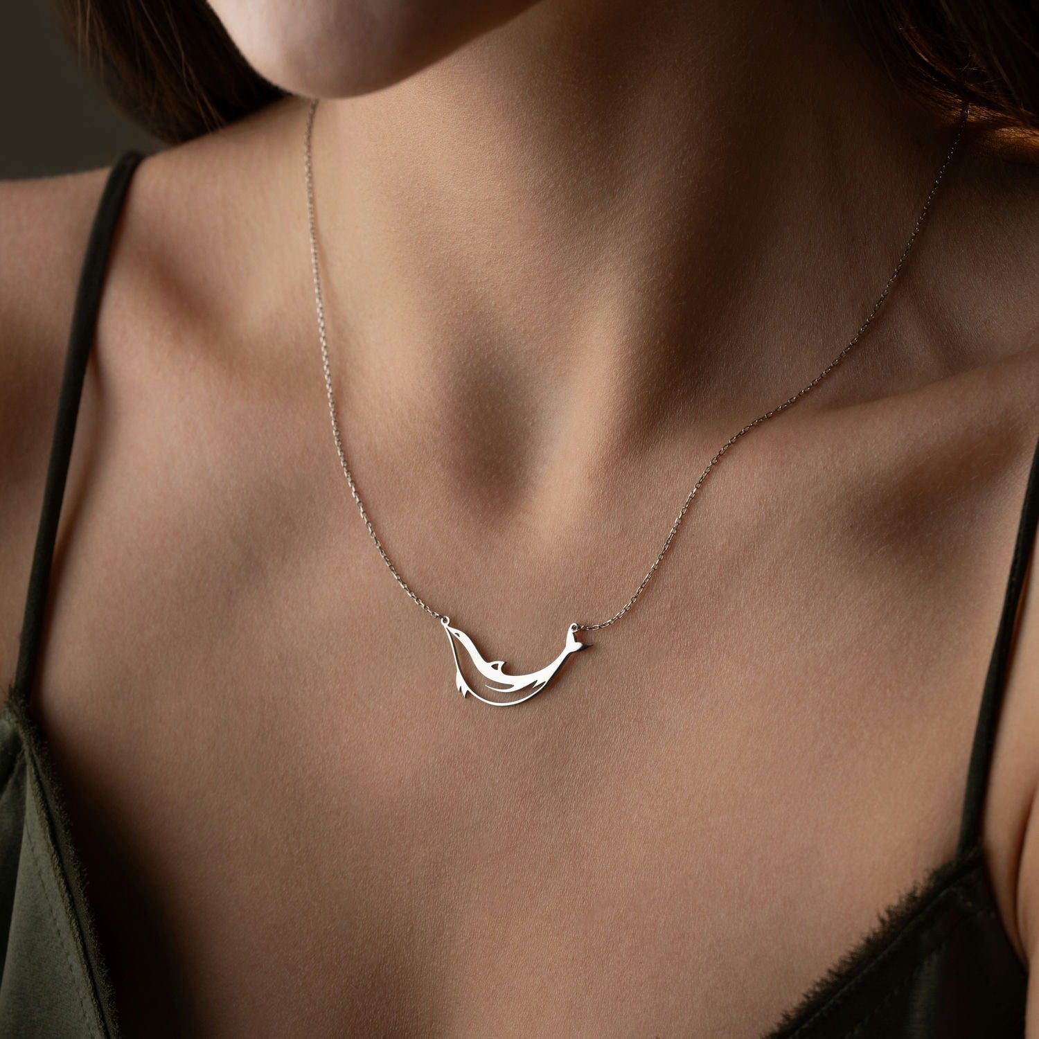 Ocean Bond Double Dolphin Necklace