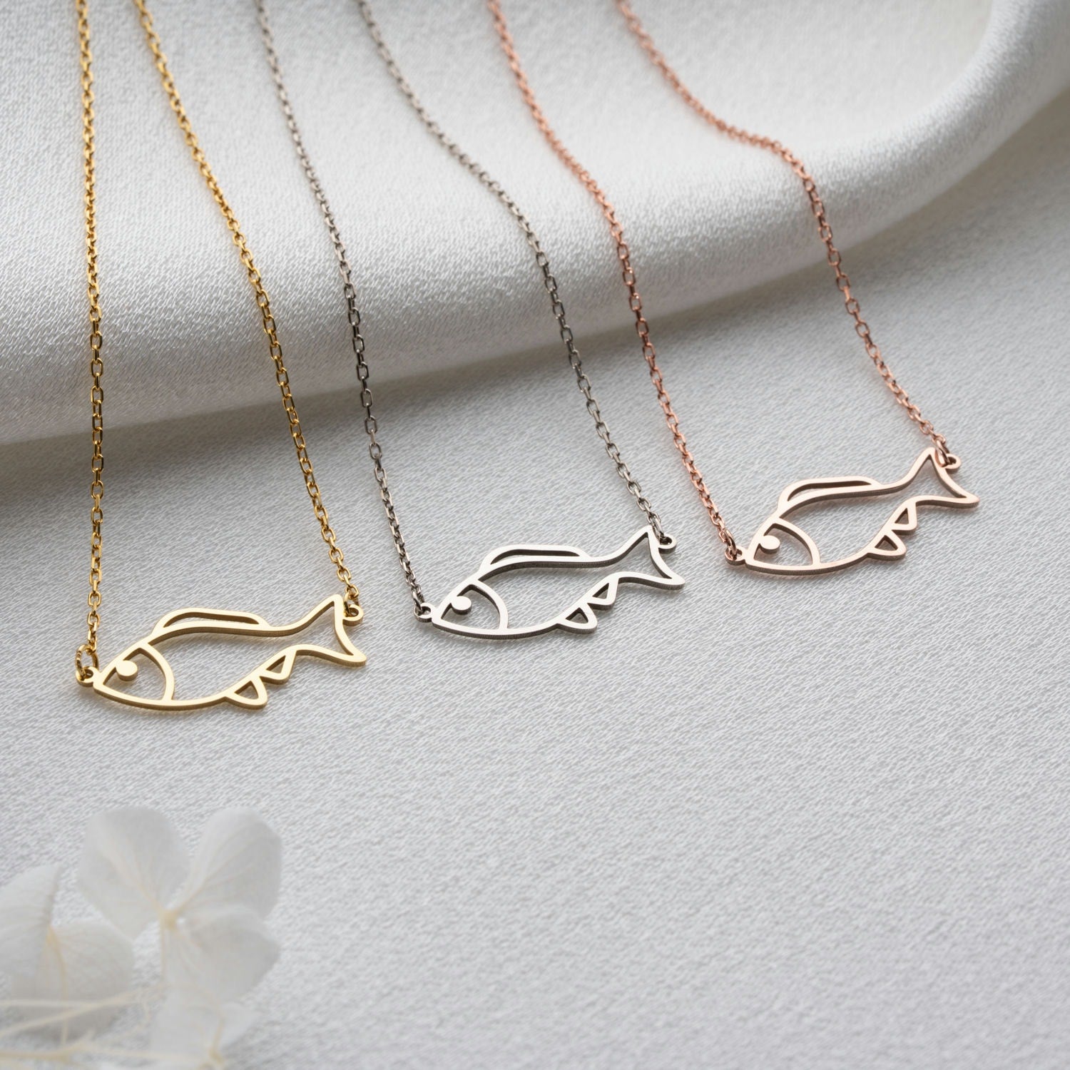Minimalist Fish Necklace | Pisces & Ocean Charm