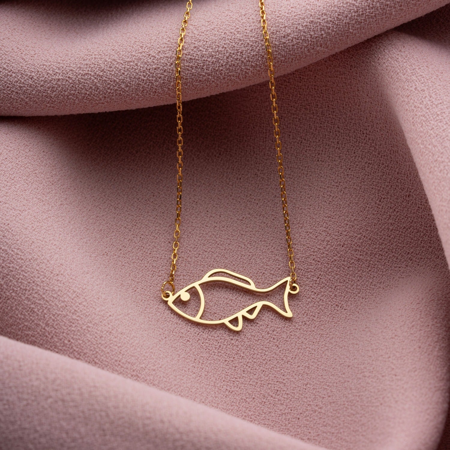 Minimalist Fish Necklace | Pisces & Ocean Charm