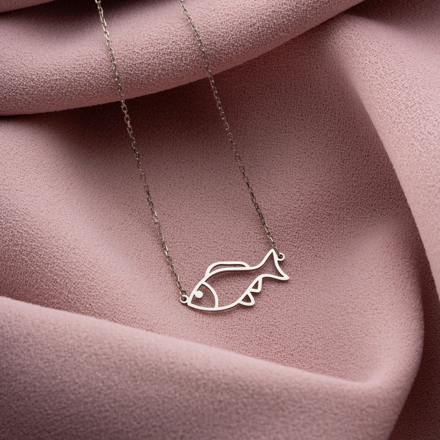 Minimalist Fish Necklace | Pisces & Ocean Charm