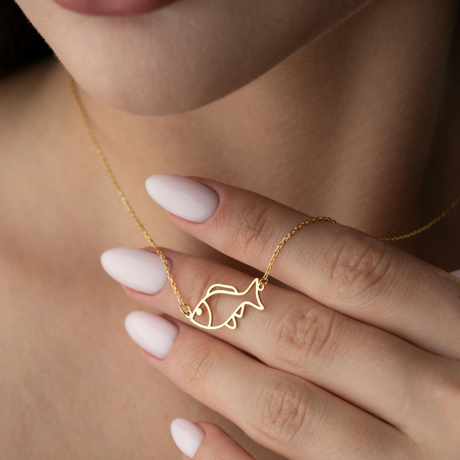 Minimalist Fish Necklace | Pisces & Ocean Charm