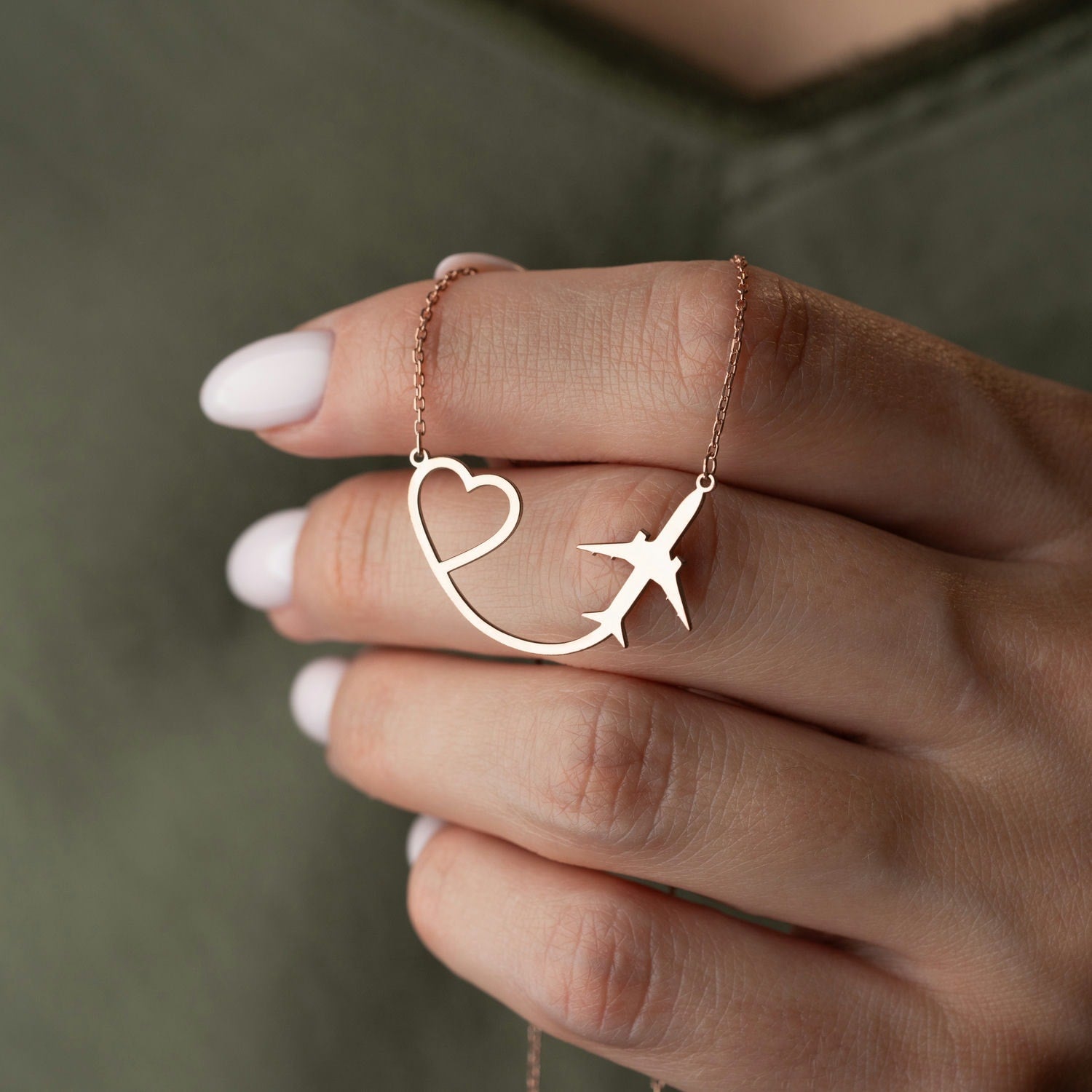 Airplane & Heart 'Wanderlust' Necklace