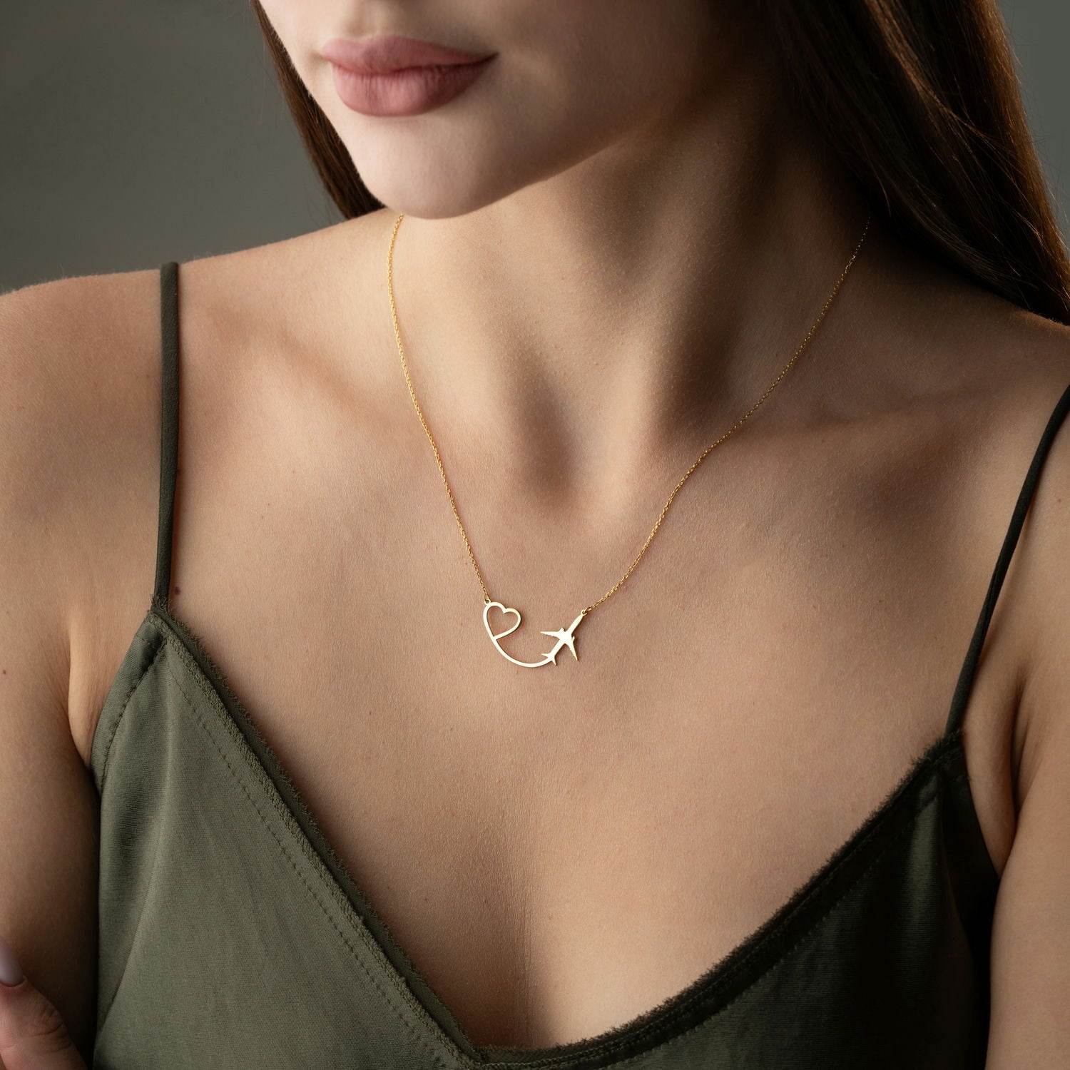 Airplane & Heart 'Wanderlust' Necklace