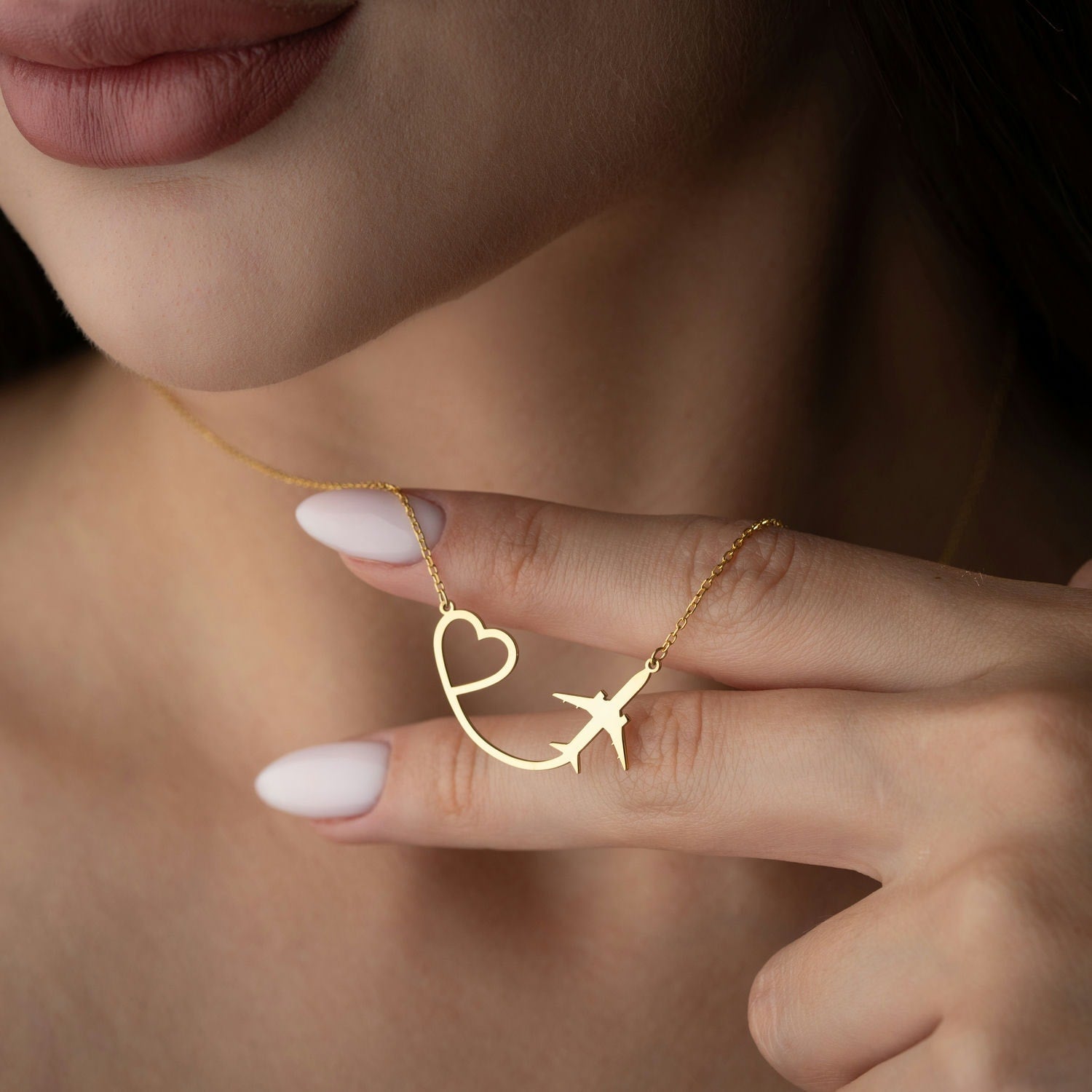 Airplane & Heart 'Wanderlust' Necklace