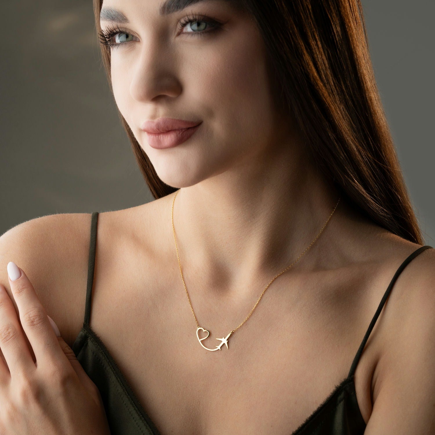 Airplane & Heart 'Wanderlust' Necklace