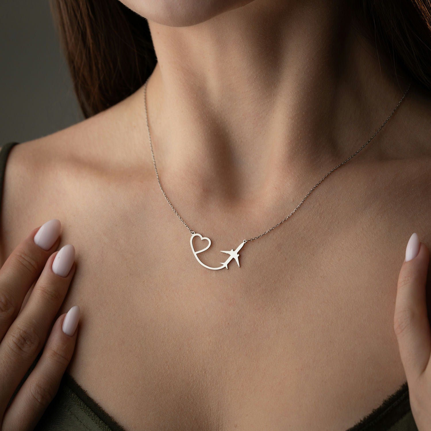 Airplane & Heart 'Wanderlust' Necklace