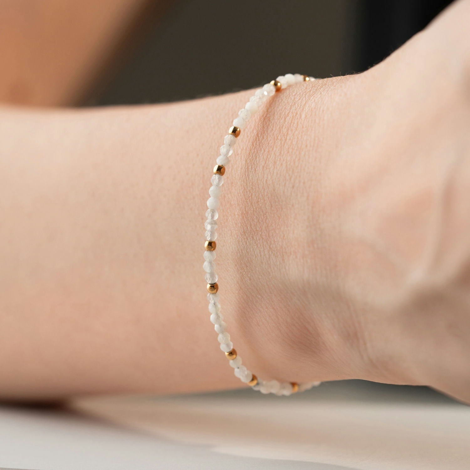 Skinny Moonstone Bracelet