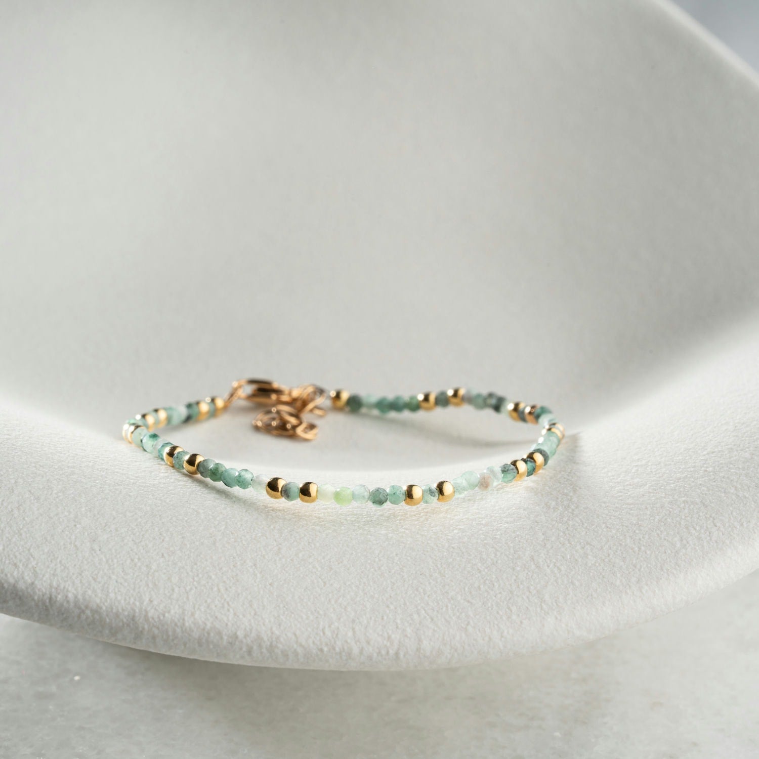 Skinny Moss Agate Bracelet