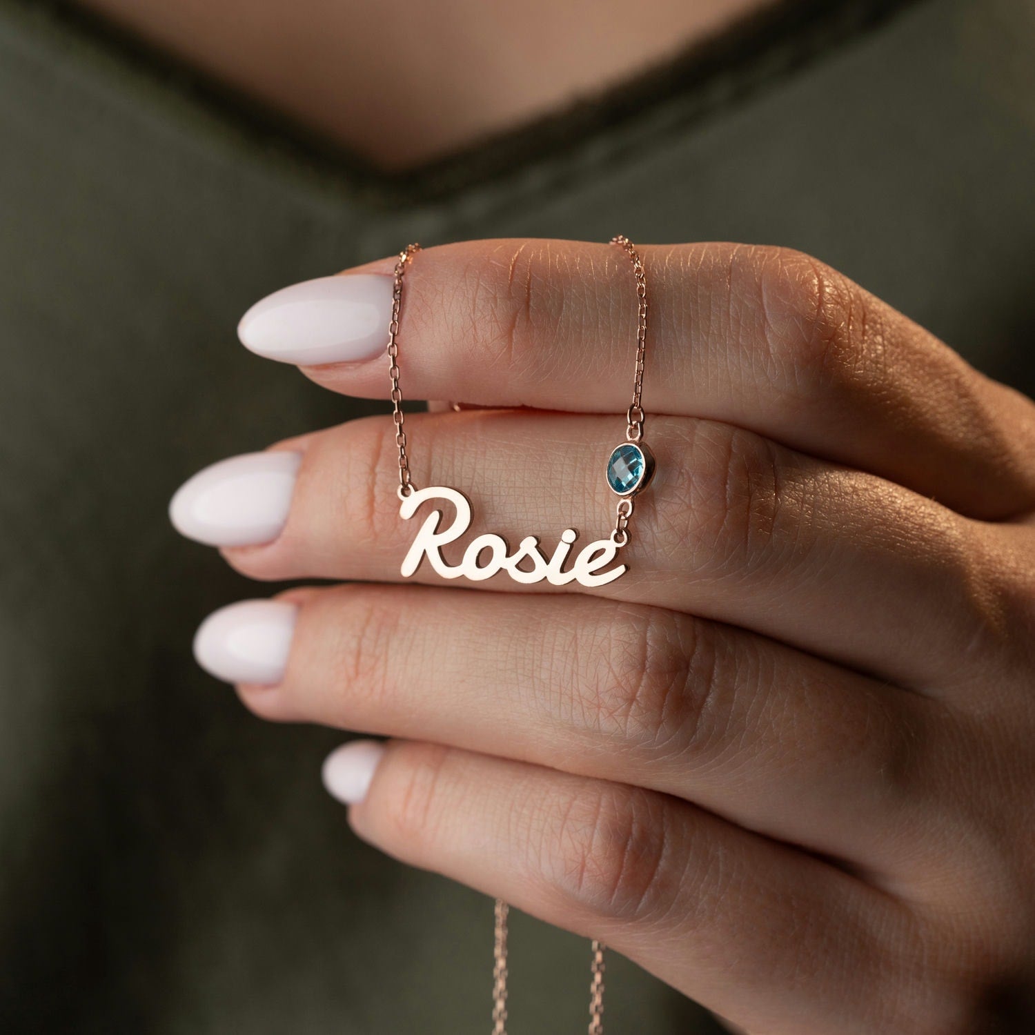 'Celebrate You' Personalised Name & Birthstone Necklace