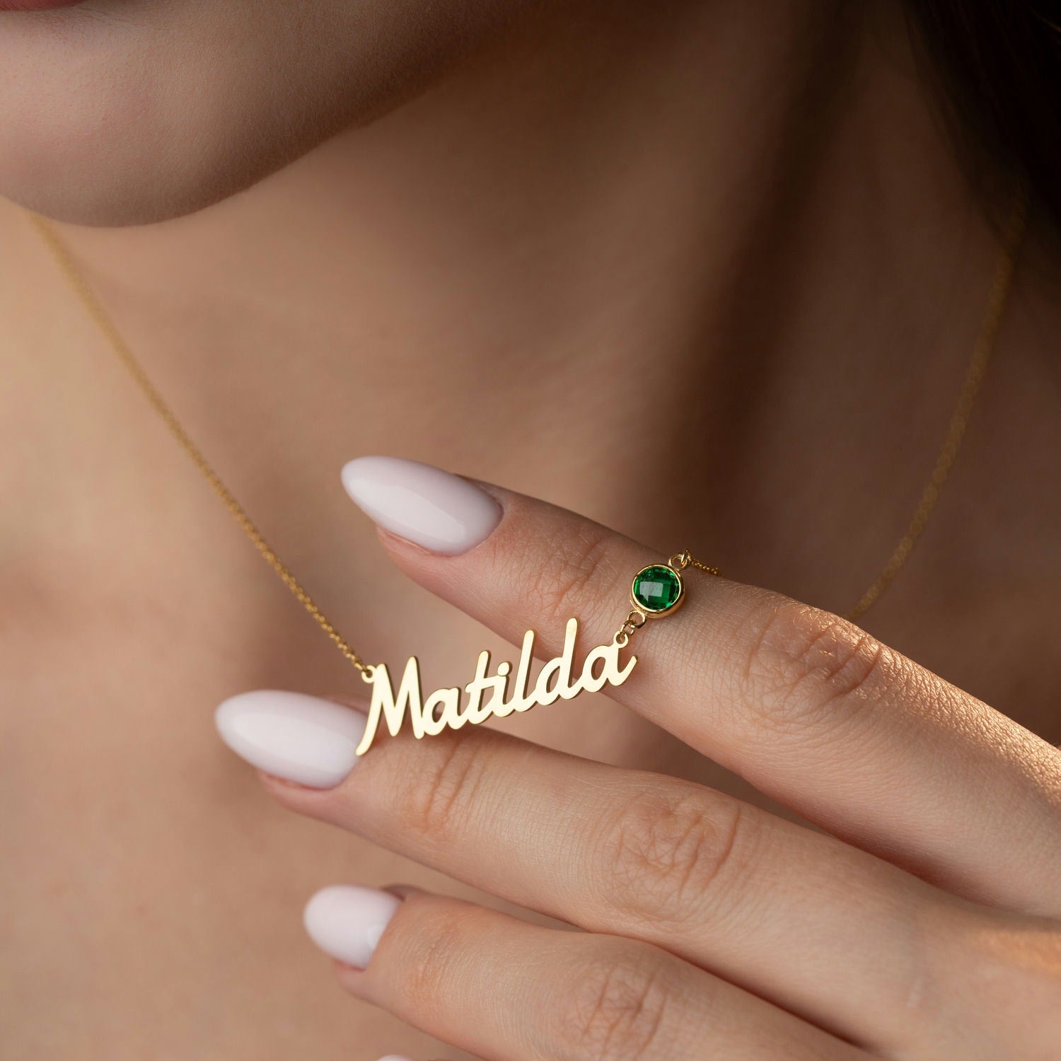 'Celebrate You' Personalised Name & Birthstone Necklace