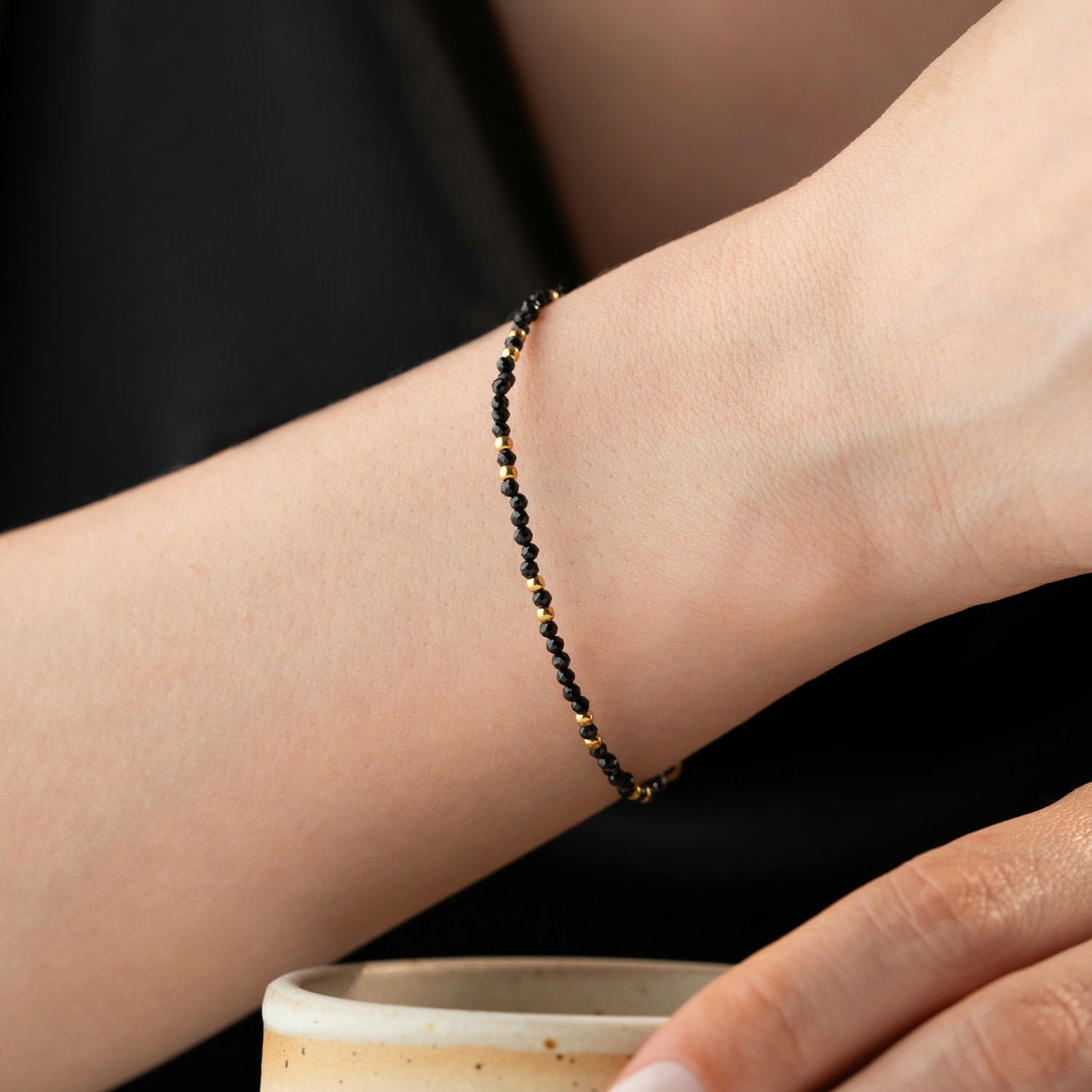 Skinny Obsidian Bracelet
