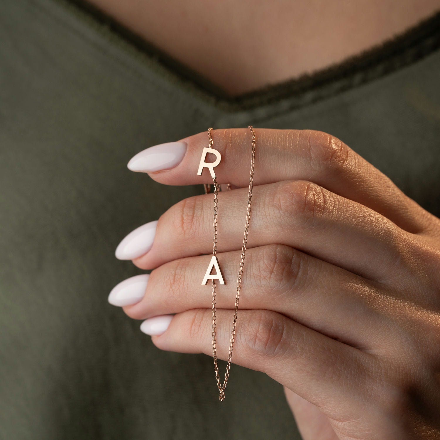 Personalised Sideway Initial Necklace