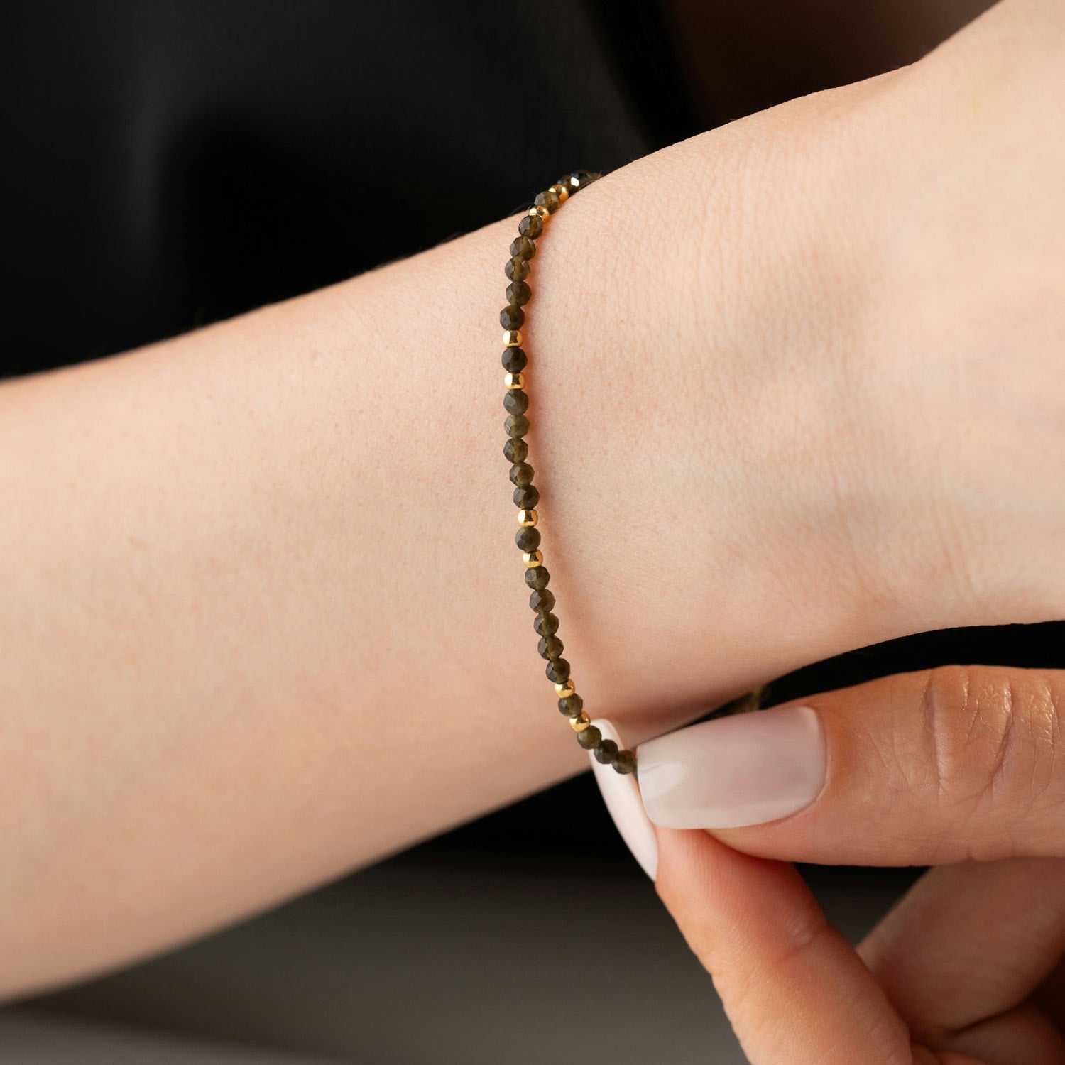 Skinny Smoky Quartz Bracelet