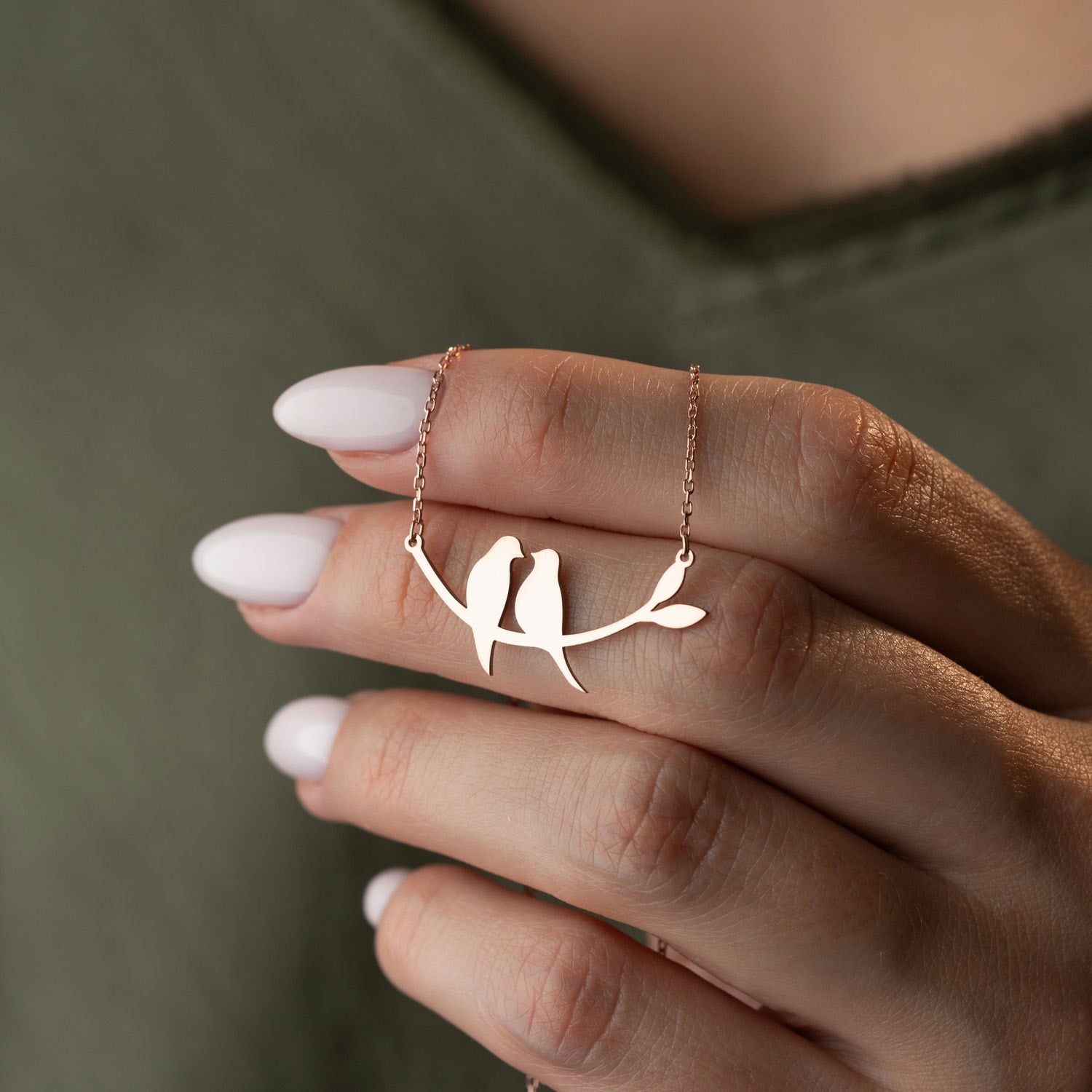 Two Birds on a Branch Necklace