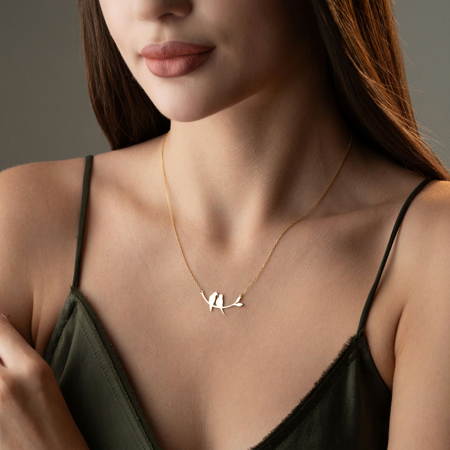 Two Birds on a Branch Necklace