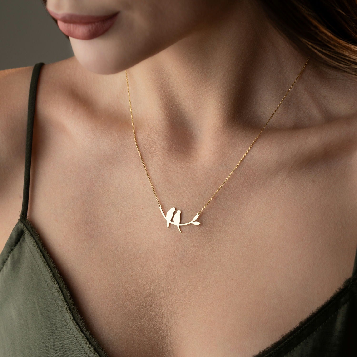 Two Birds on a Branch Necklace
