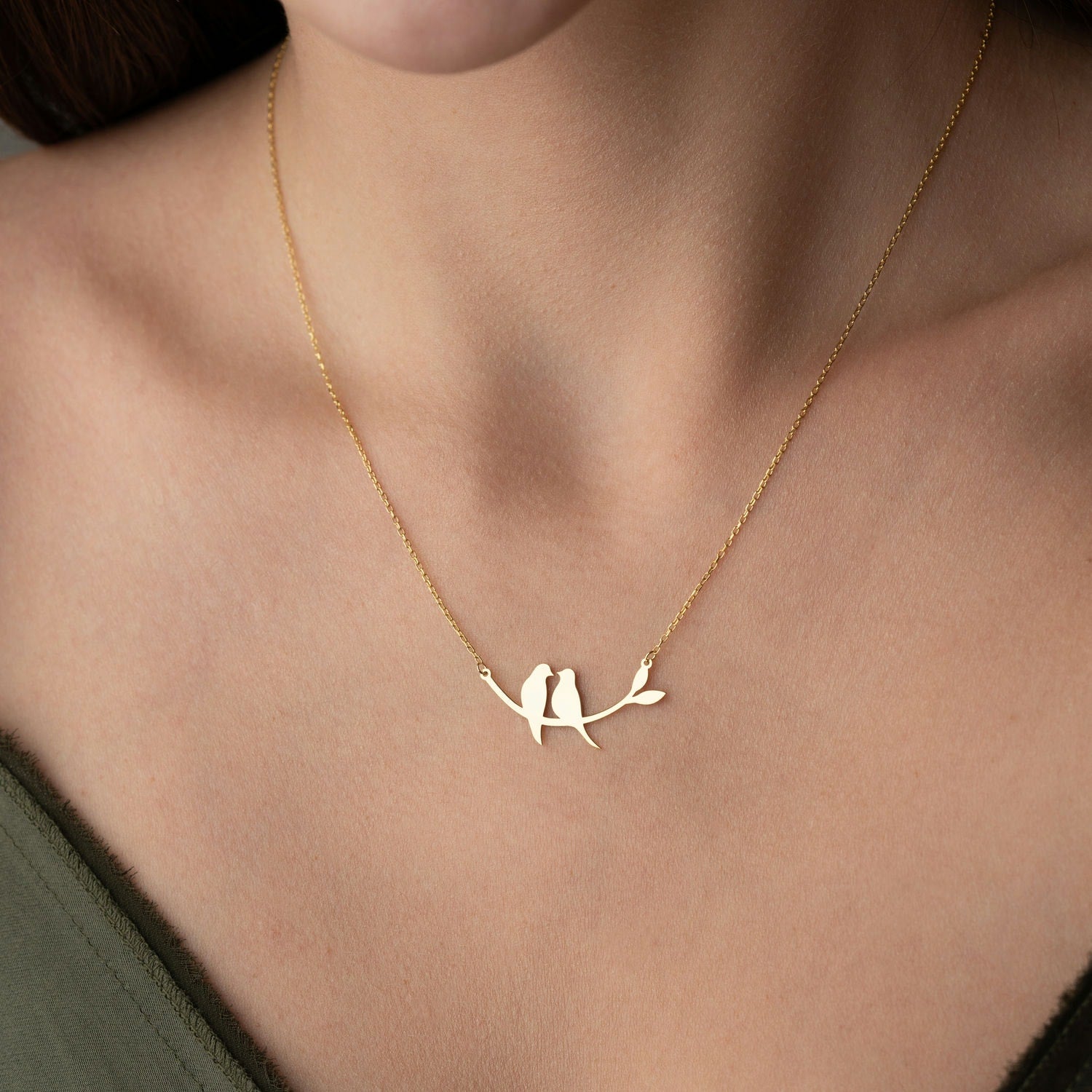 Two Birds on a Branch Necklace