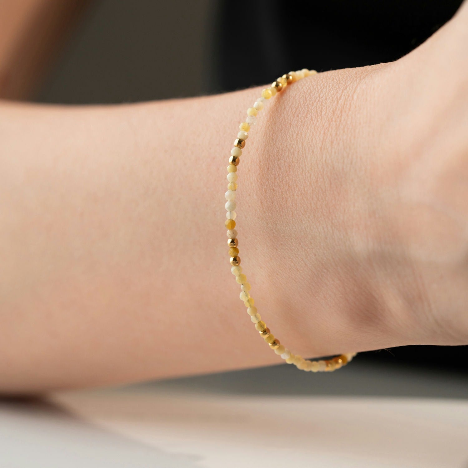Skinny Yellow Opal Bracelet